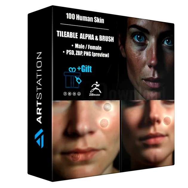 Human Skin Kit (Tileable Alpha and Brush)