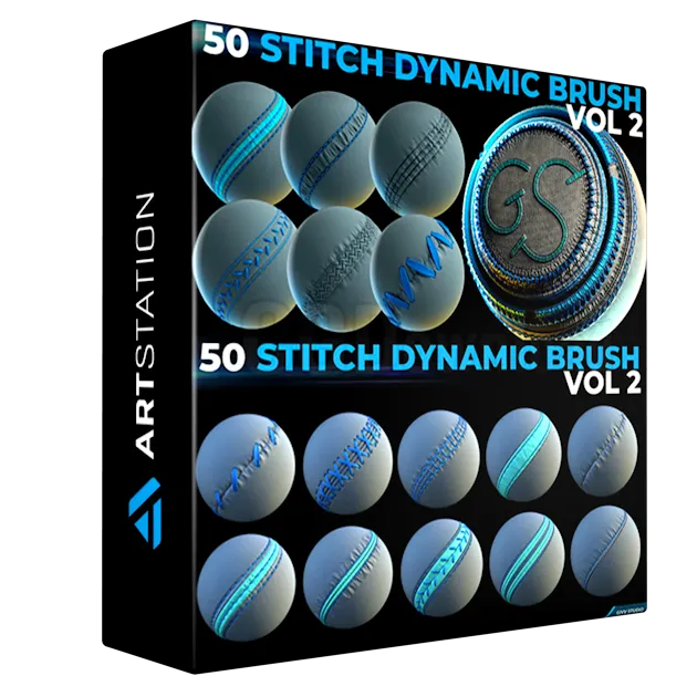 Dynamic Brush - Stitches and Seam VOL 2 (.sbsar) + (.png alpha included)