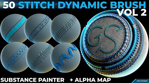 Dynamic Brush - Stitches and Seam VOL 2 (.sbsar) + (.png alpha included) скачать