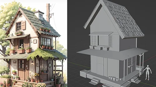 Charming Cottage in Blender, Substance Painter & UE 5.3 скачать