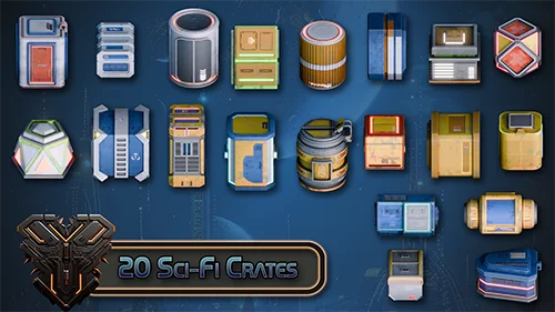 Blender & Unreal Engine Massive Stylized Sci-Fi Crate Pack скачать