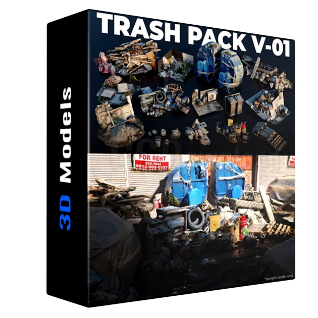 Trash Pack V-01 - 3D scanned Kitbash assets