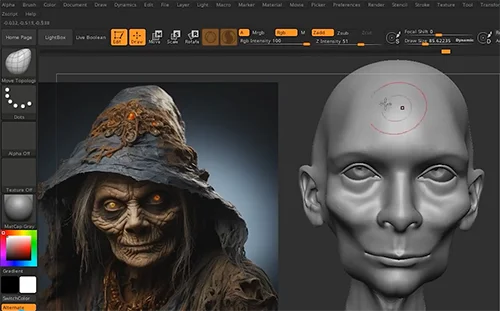 Sculpting a Witch Character in ZBrush скачать