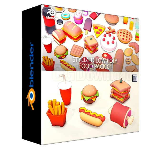 Stylized Low Poly Food Pack 01