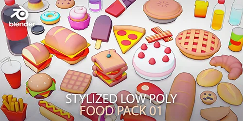 Stylized Low Poly Food Pack 01 скачать