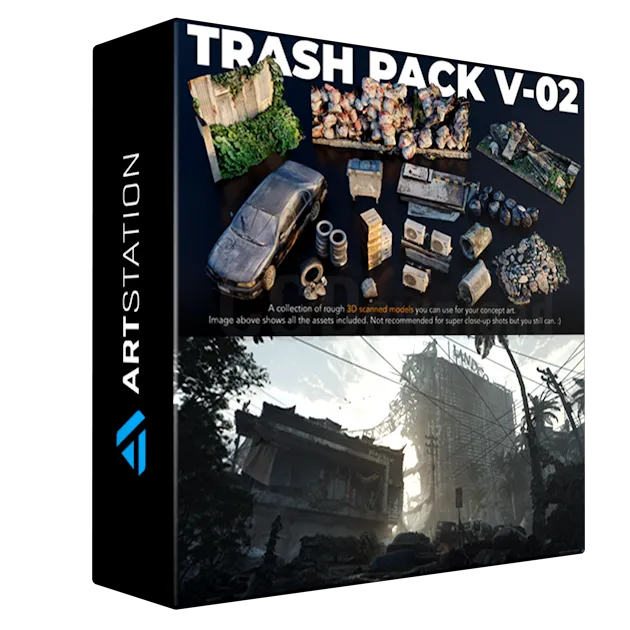 Trash Pack V-02 - 3D scanned Kitbash assets