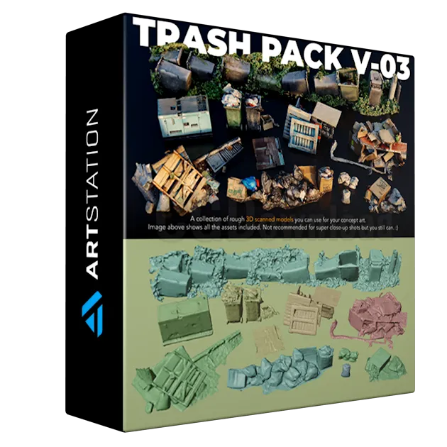 Trash Pack V-03 - 3D scanned Kitbash assets