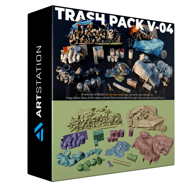 Trash Pack V-04 - 3D scanned Kitbash assets