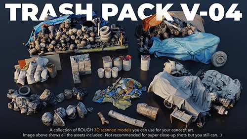 Trash Pack V-04 - 3D scanned Kitbash assets скачать