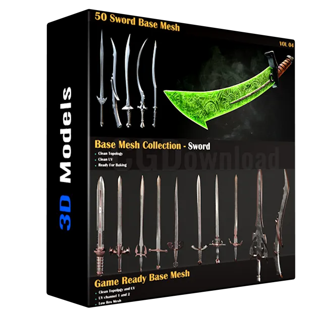 50 Sword Base Mesh - Vol 05 ( Game Ready )