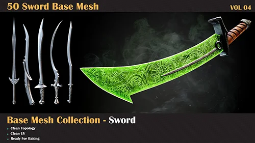 50 Sword Base Mesh - Vol 05 ( Game Ready ) скачать