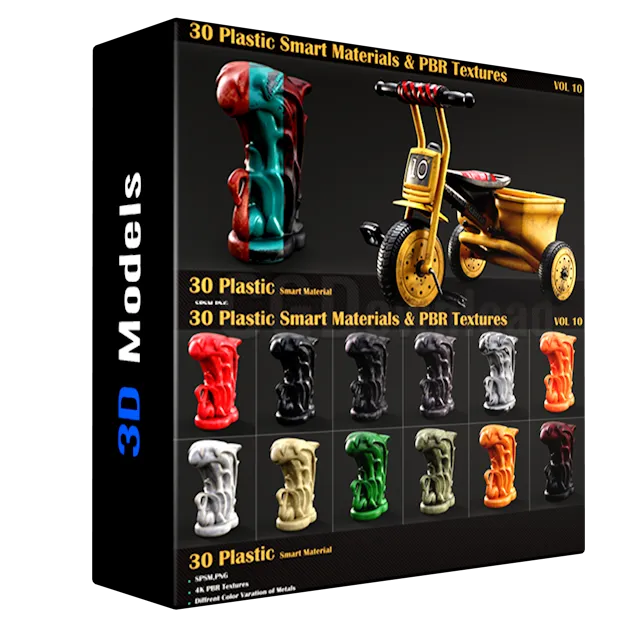 30 Plastic Smart Materials & PBR Textures - VOL 10