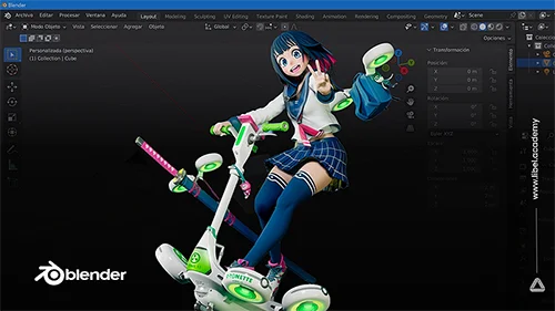 Personajes en Blender - Student Girl скачать