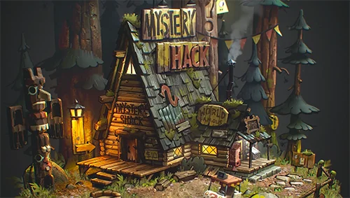 Mystery Shack Stylized 3D Diorama -Tutorial скачать