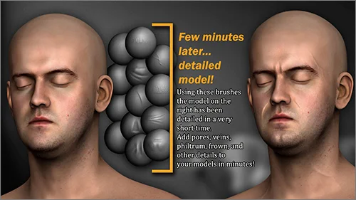 Face Details Maker 100 ZBrush Brushes And 87 Alphas скачать