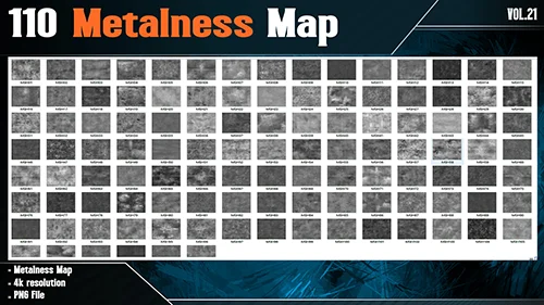 110 Metalness Map - Vol.21 ( 4K PNG ) скачать