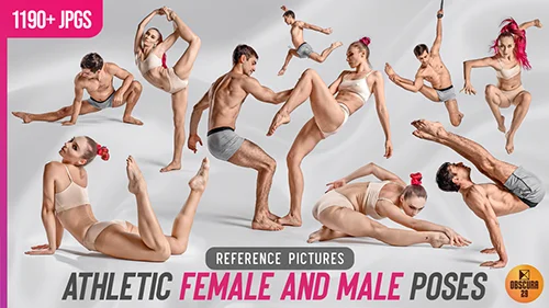 1190 Athletic Female and Male Poses скачать