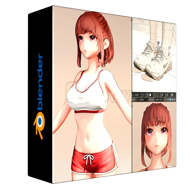 Anime Run – Blender modelling full process videos and Project files