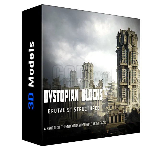 Dystopian Blocks - Brutalist Structures Kitbash Buildings