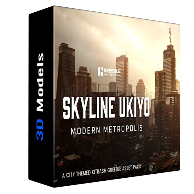 Skyline Ukiyo Modern Metropolis - Modern Cities Kitbash Greeble Assets