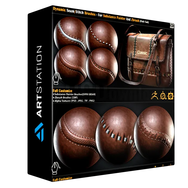 Dynamic Seam/Stitch Brushes - For Substance Painter And Zbrush (Path Tool)