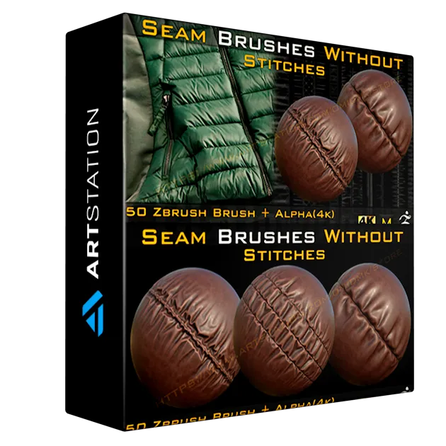 50 Seam Brushes Without Stitches (4k)+Alpha -Vol 03