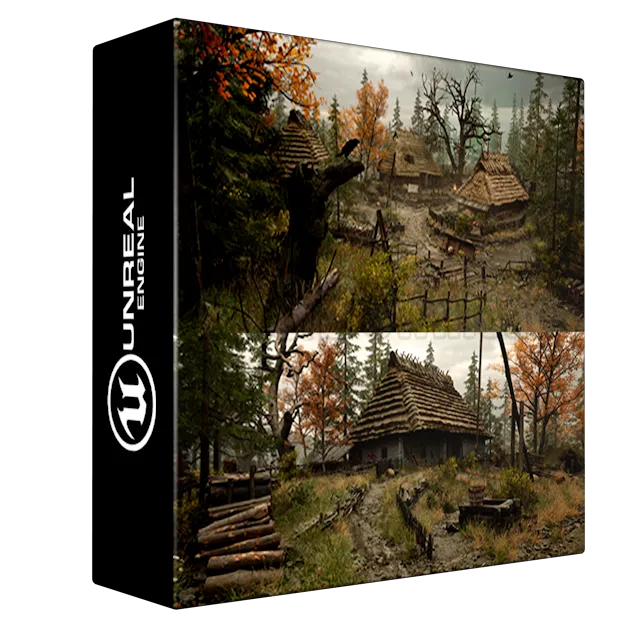 Medieval Village - Slavic Huts environment